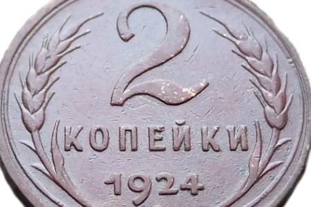 Цена 2 копеек 1924 года и её разновидности.